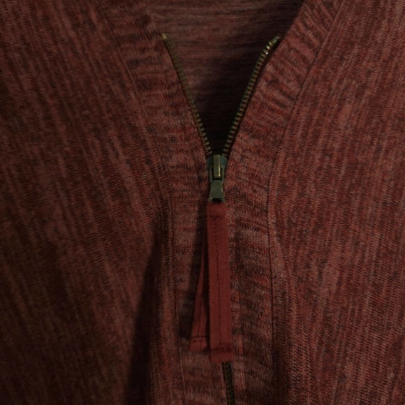 Logo Lori Goldstein Womens Jacket Red Heathered Ultrasuede Zip Up Hanky Tunic M - Picture 8 of 10